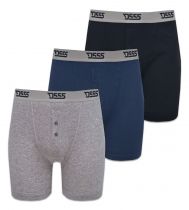 Pack de 3 Boxers Coton Bleu Marine/Gris/Noire Duke du 2XL au 8XL