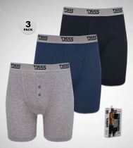 Pack de 3 Boxers Coton Bleu Marine/Gris/Noire Duke du 2XL au 8XL