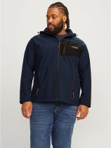 Parka Softshell à Capuche Bleu Marine Jack&Jones du 3XL au 8XL