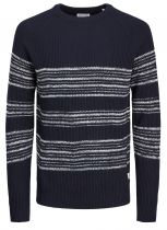 Pull Col Rond Bleu Marine Jack&Jones du 3XL au 8XL