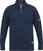 Pull Col Zip Bleu Marine Duke Du 2XL au 5XL