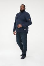 Pull Col Zip Bleu Marine Duke Du 2XL au 5XL