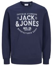 Sweat Col Rond Bleu Marine Jack&Jones du 4XL au 7XL