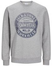 Sweat Col Rond Gris Jack&Jones du 4XL au 7XL