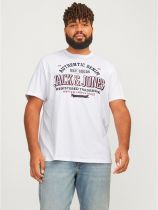 Tshirt Manches Courtes Blanc Jack&Jones du 4XL au 7XL