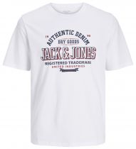 Tshirt Manches Courtes Blanc Jack&Jones du 4XL au 7XL